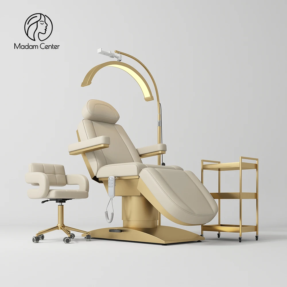 Madamcenter 360 Swivel Aesthetic Bed Electric Aesthetic Furniture Cosmetic Chair Table for Aesthetic Clinic Cosmetology Bed