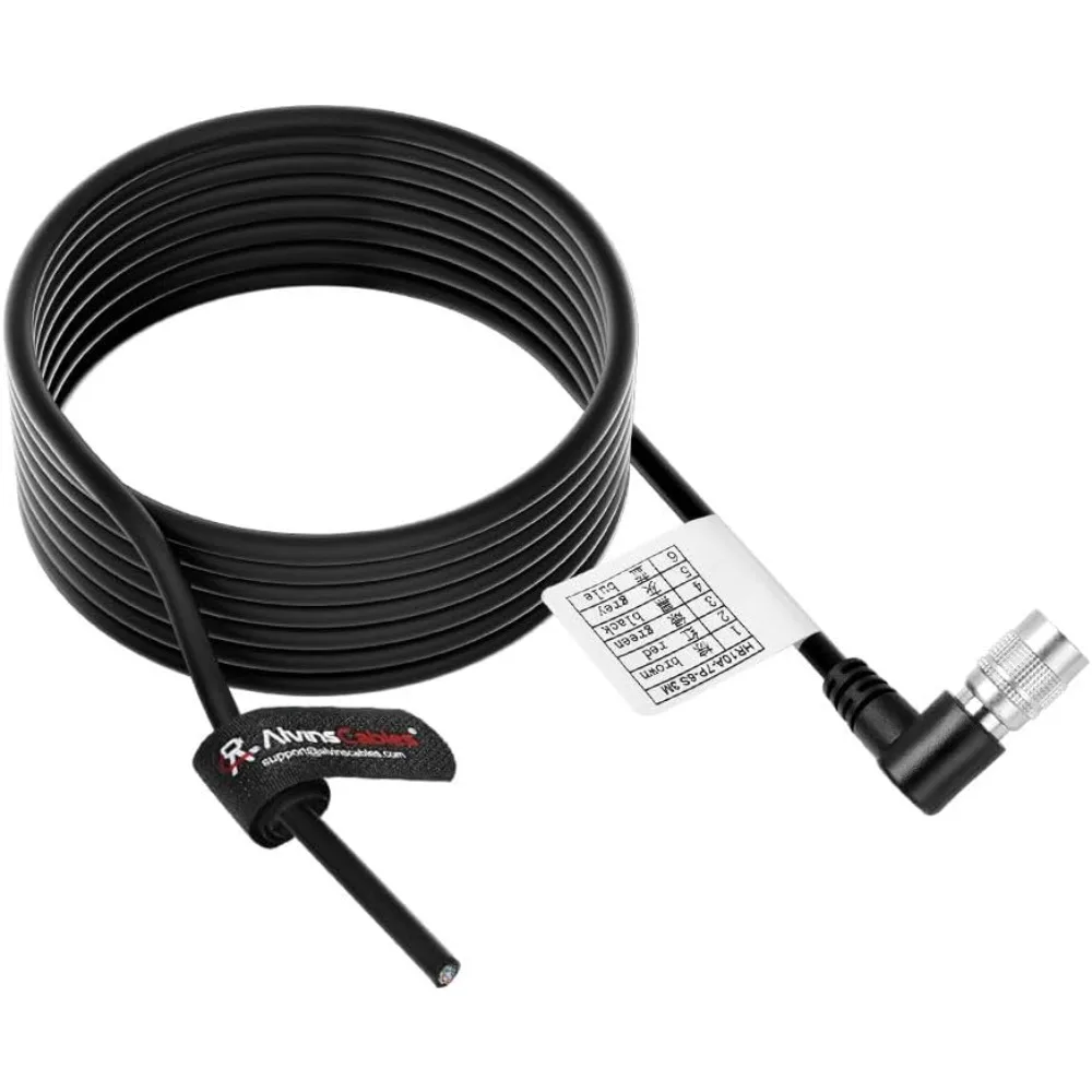 Alvin’s Cables HR10A-7P-6S Hirose 6 Pin Female to Open End Power I/O Cable High Flex Shielded for Sony CCD XC-75, Basler Ace