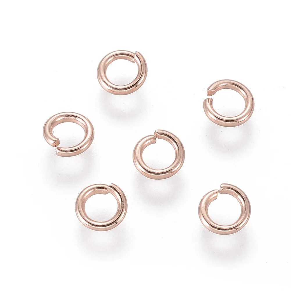 

200pcs 304 Stainless Steel Open Jump Rings Rose Gold Color Split Rings Connectors For DIY Jewelry Making Handmade Craft Supplies