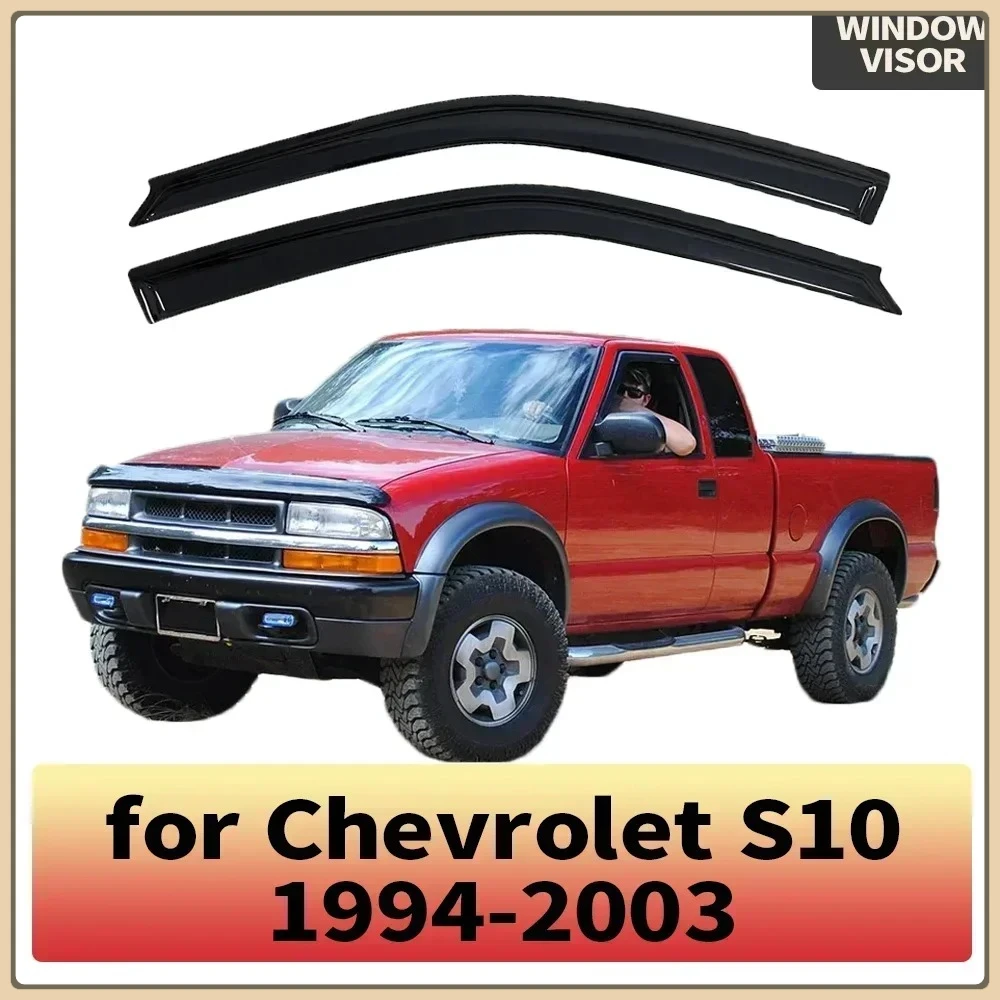 

For Chevrolet S10 1994-2003 Car Side Window Visor Weathershield Door Visor Wind Rain Guard Accessories Outside-Mount Tape On