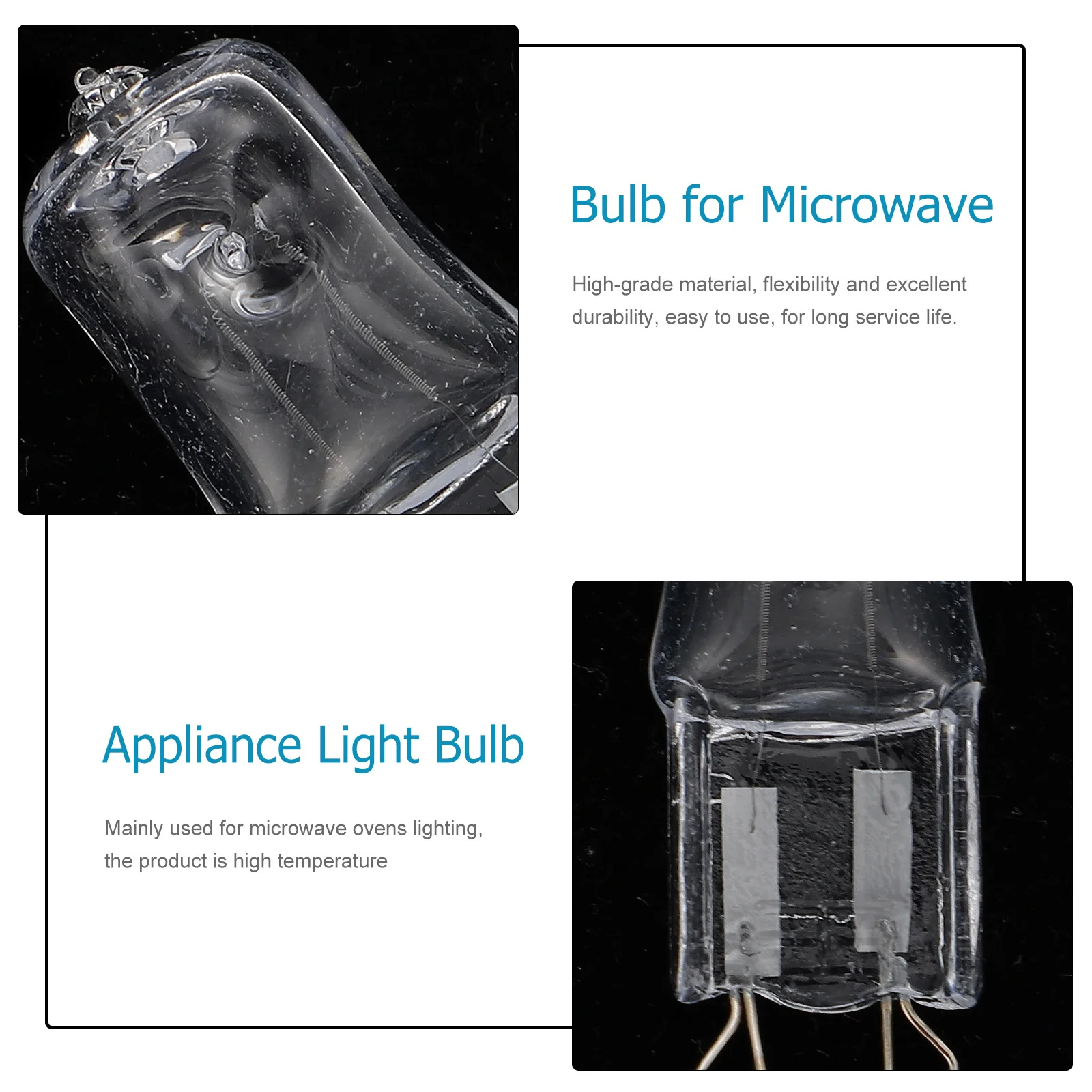 

4Pcs G9 Halogen Lamp Bulb for Microwave Oven Full Brightness Easy to Use Microwave Light Bulb