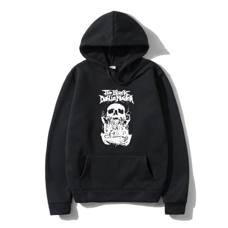 The Black Dahlia Hoodie pria lengan panjang, pullover Hoodie, Hoodie, pakaian jalanan, Harajuku, atasan Hoodie lengan panjang, Hoodie Pria, HITAM