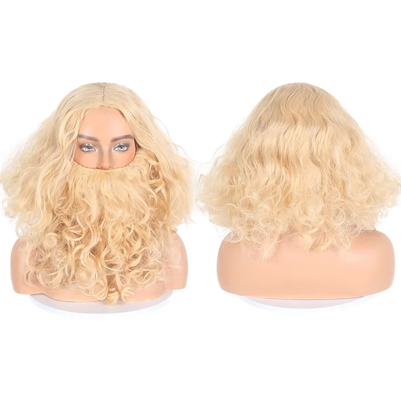 مجموعة لحية وشعر مستعار مضحكة من سانتا كلوز مكونة من 3 ألوان للحفلات التنكرية