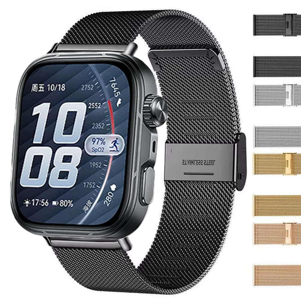 Metall-Milanese-Armband für Huawei Watch Fit 5 5Pro, Mesh-Schlaufe für Huawei Fit 3/4/4Pro, Edelstahl-Armband
