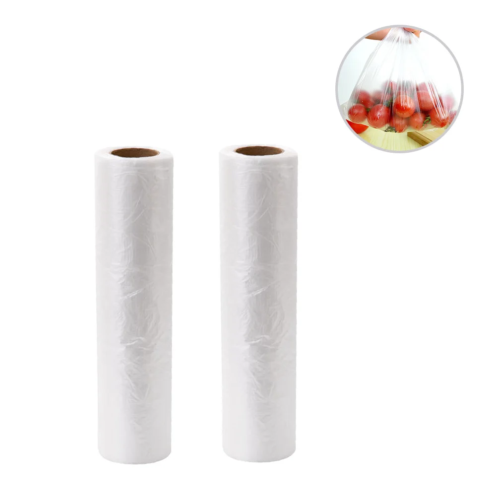 

200 Pieces Grade Disposable Food Storage Bag PE Storage Bags Thick Fruit Vegetable Saver Fridge Seal Clip Preservation