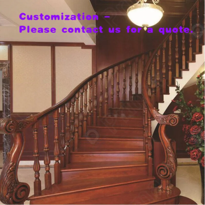 custom.Prima Customizable Modern-Style Solid Wood Handrails Carved Rotating Stairs