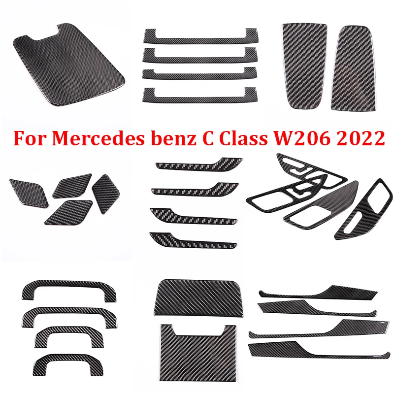 For Mercedes Benz C Class W206 2022 Accessories Soft Carbon Fiber Decoration Car Interior Decoration Stickers Modified Moldings