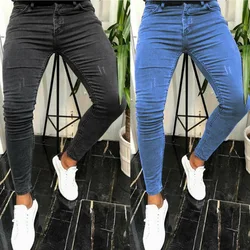 Streetwear Fashion Black Ripped Skinny Jeans Men Slim Hip Hop Denim Trousers New Spring Casual Jeans for Men Jogging Jean Homme