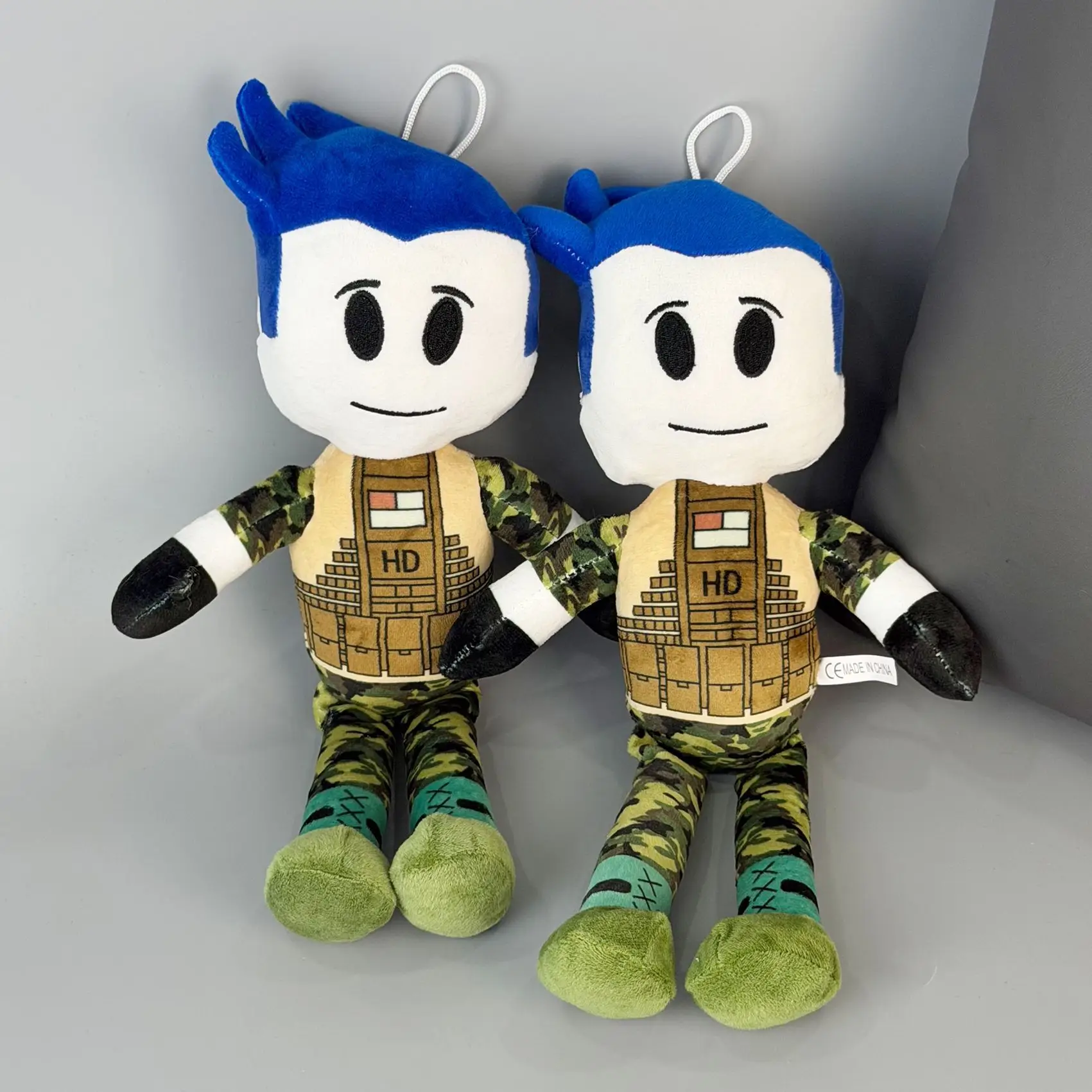 35cm Hot Game Roblo KeyChain Plush Toys Doll Captain Camouflage Boy Halloween Soft Stuffed Toy Birthday Pendant Keyring Gift