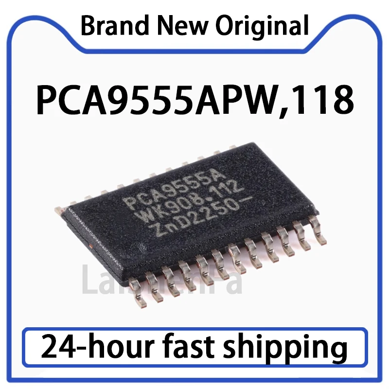 2PCS PCA9555APW,118 Package TSSOP-24 16 Bit I2C Bus I/O Extender Port Chip Original Stock