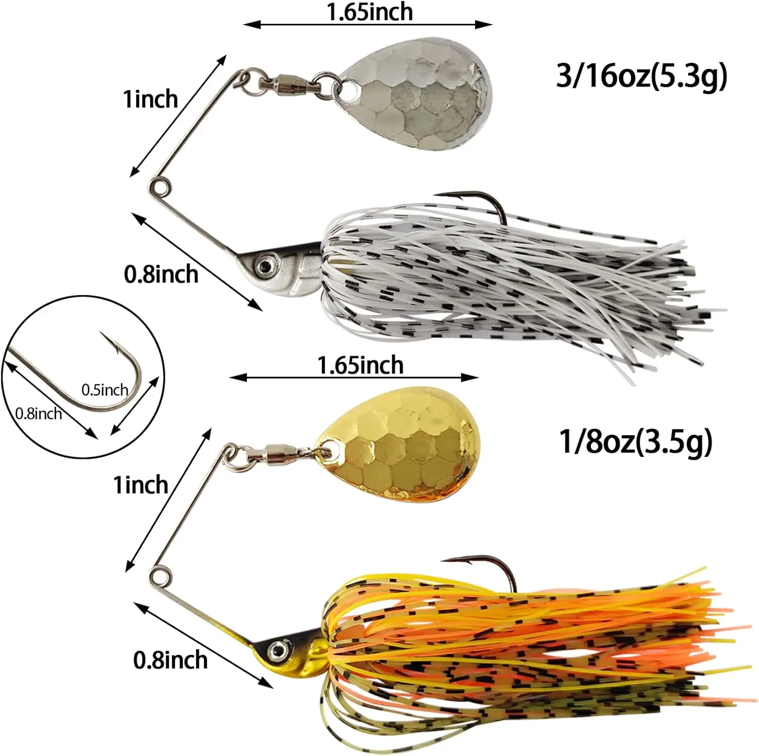 Eupheng Spinner Bait Spoon Wire Bait 3.5g-14g Bass jig Chatter bait  Fishing Lure Spinnerbait Pike Bass Fishing Tackle view 3