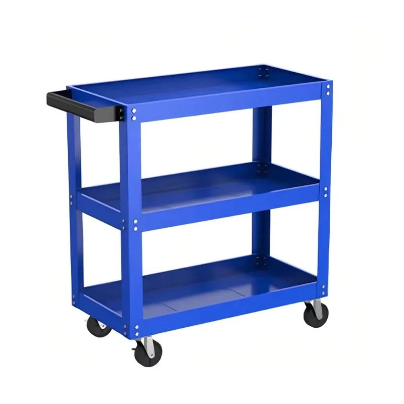 3 Tier Heavy Duty Tool Cart Hand Push Trolley Multi Function For Auto Repair Workshop Parts Storage Organization