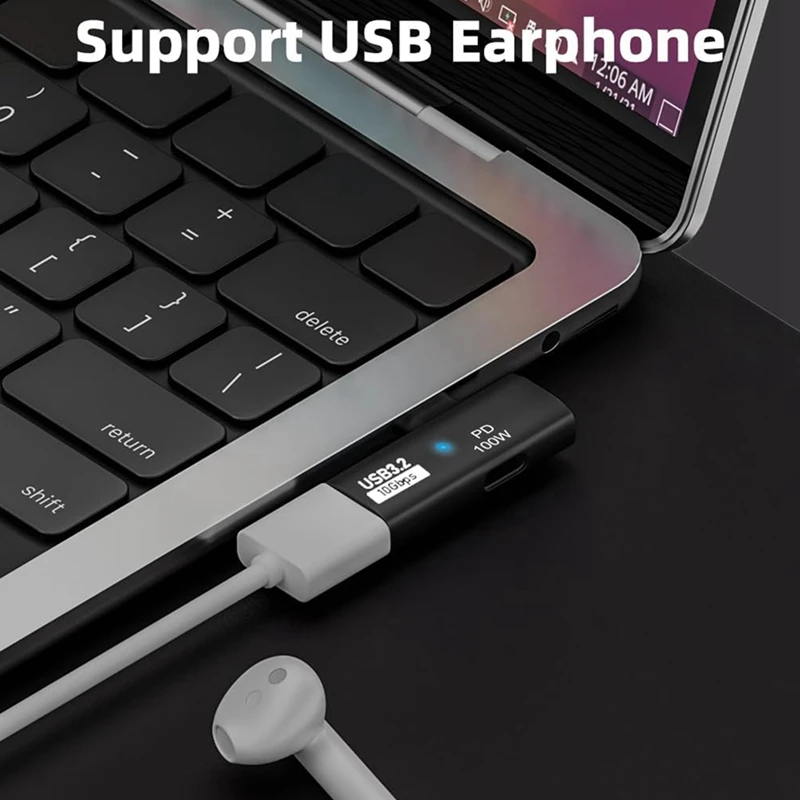 محول USB C إلى USB ، منفذ شحن W ، محول Thunderbolt 4 ، 3 OTG لـ Rog Ally ، سطح بخار ، أسود ، 2 في 1