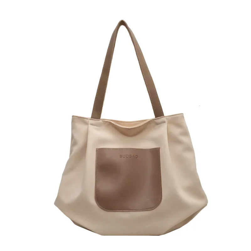 Bolso de lona sólido japonés para mujer, bolso de mano informal, versión coreana, versátil, Retro, de hombro, a la moda, nuevo