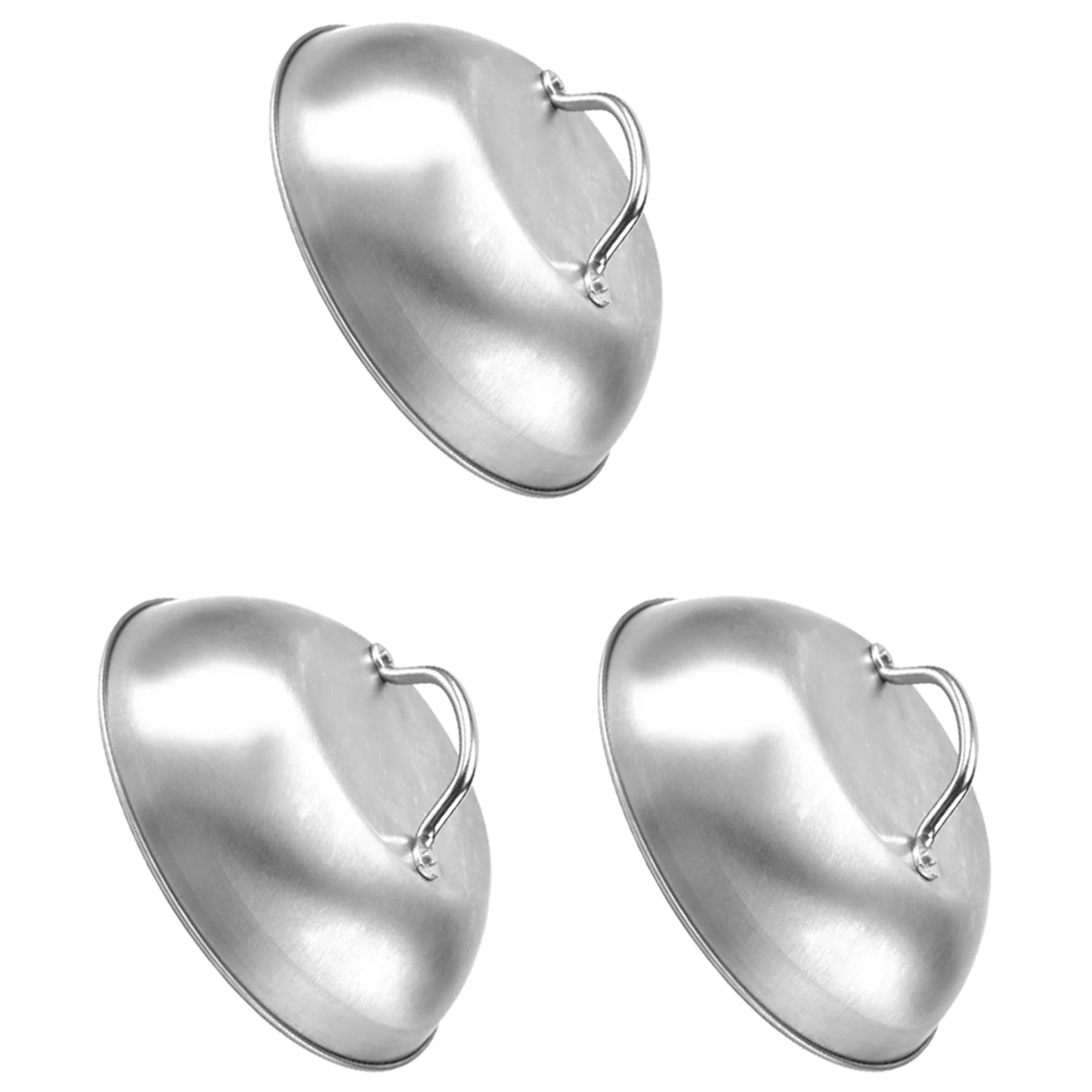 

AB11-3X Stainless Steel Steak Cover Thicken Western Restaurant Western Food Cover Hand Handle Steak Cover Hemispherical Cover