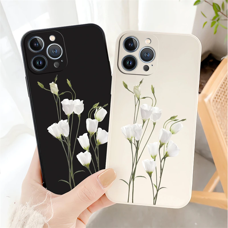 For Samsung Galaxy M51 M31 M32 Case Cover Luxury Flower Soft Silicone Phone Back Cover For Samsung M14 M21 M53 M33 Liquid Cases