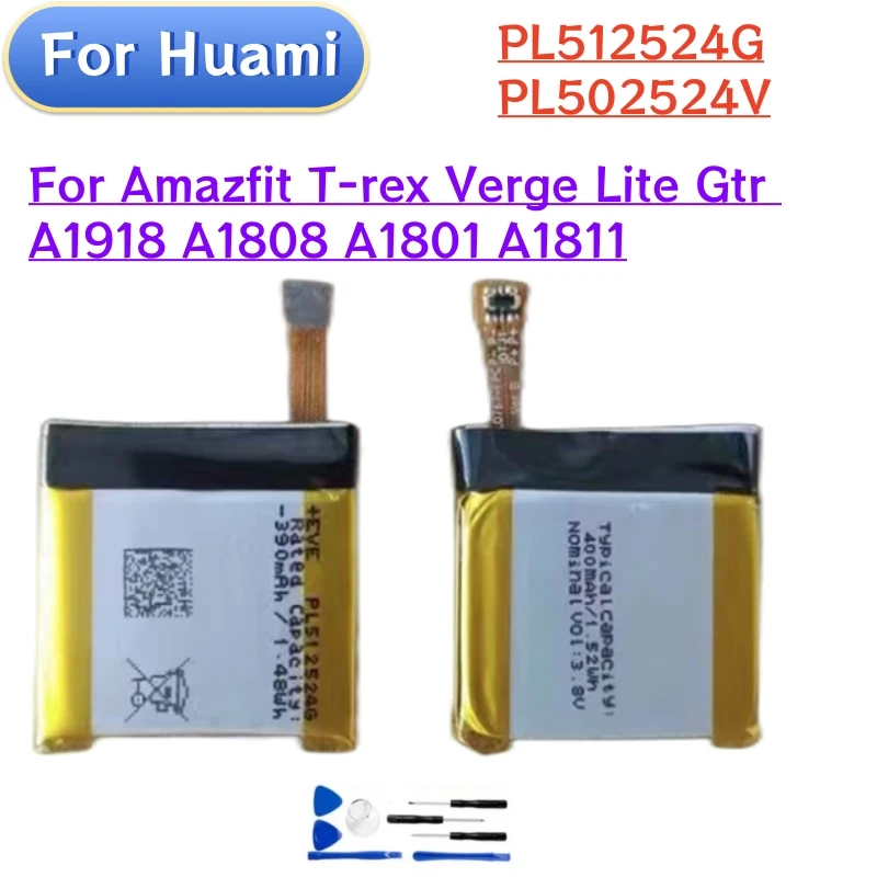 ПЛ 512524 Г ПЛ 502524 V аккумулятор для Huami AMAZFIT T-rex Verge Lite Gtr A1918 A1808 A1801 A1811 аккумулятор для умных часов + бесплатные инструменты