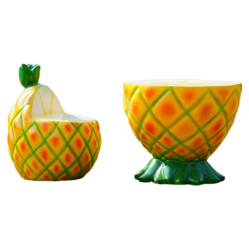 Fruit seat Outdoor fiberglass garden landscape sketch Passion fruit star dragon pineapple modeling seat
