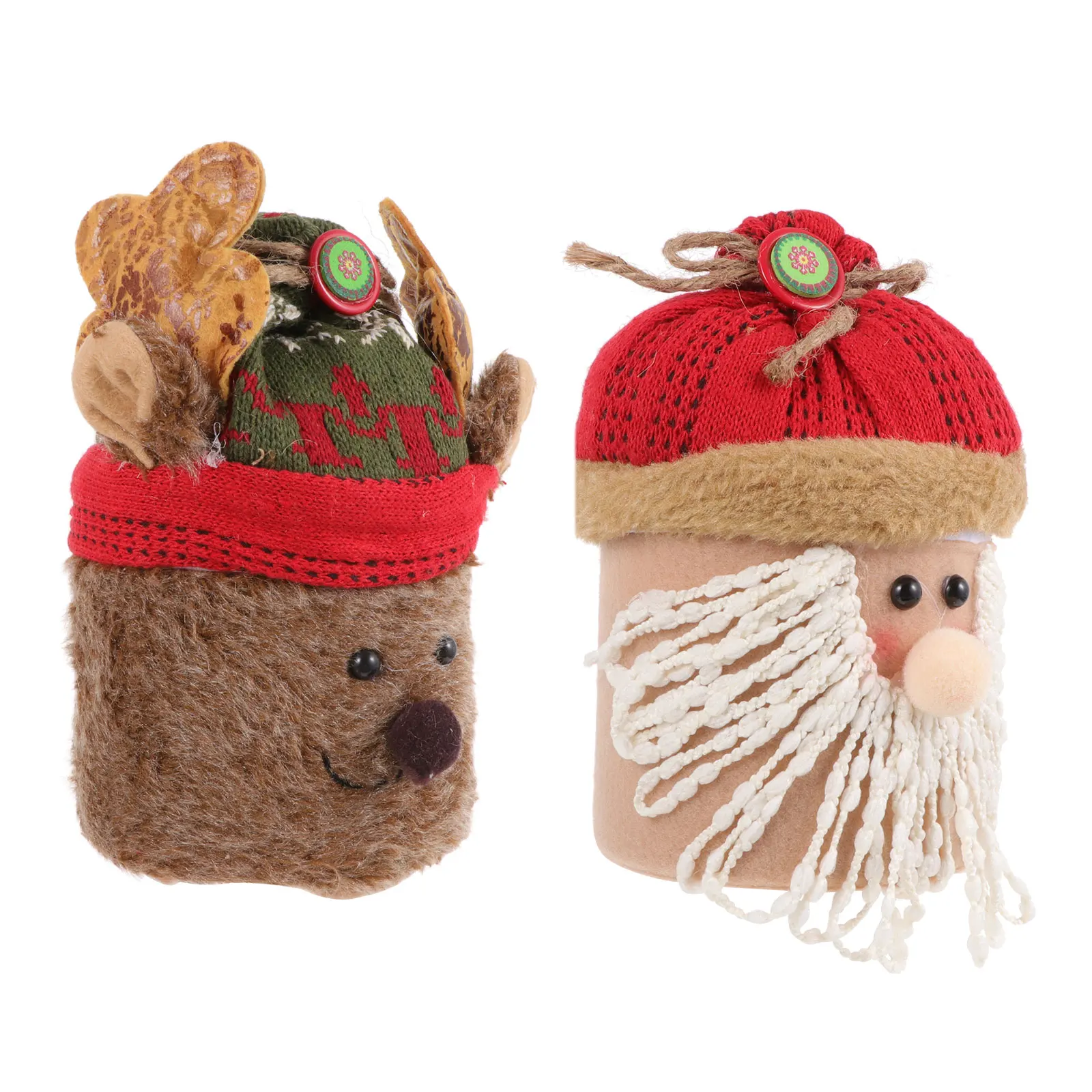 

2Pcs Candy Gift Box Christmas Desktop Ornament Decorations Creative Storage Boxes Xmas Elk Holiday Present Container