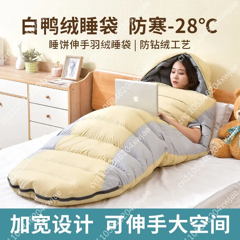Adult Thick Warm Down Sleeping Bag Duck Goose Down Minus 30°C Winter Camping Duty Rest Cold Proof Portable Outdoor Equipment