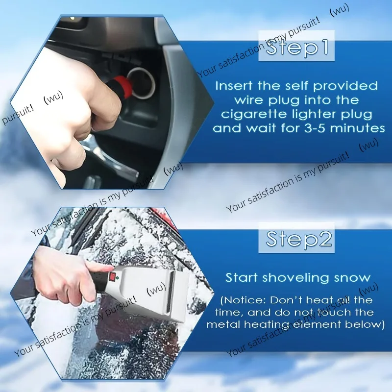 Electric Car Ice Scraper Heated Windshield Deicer Remover Tool with Brush Defroster Winter Snow Removal Kit for Frozen Windows
