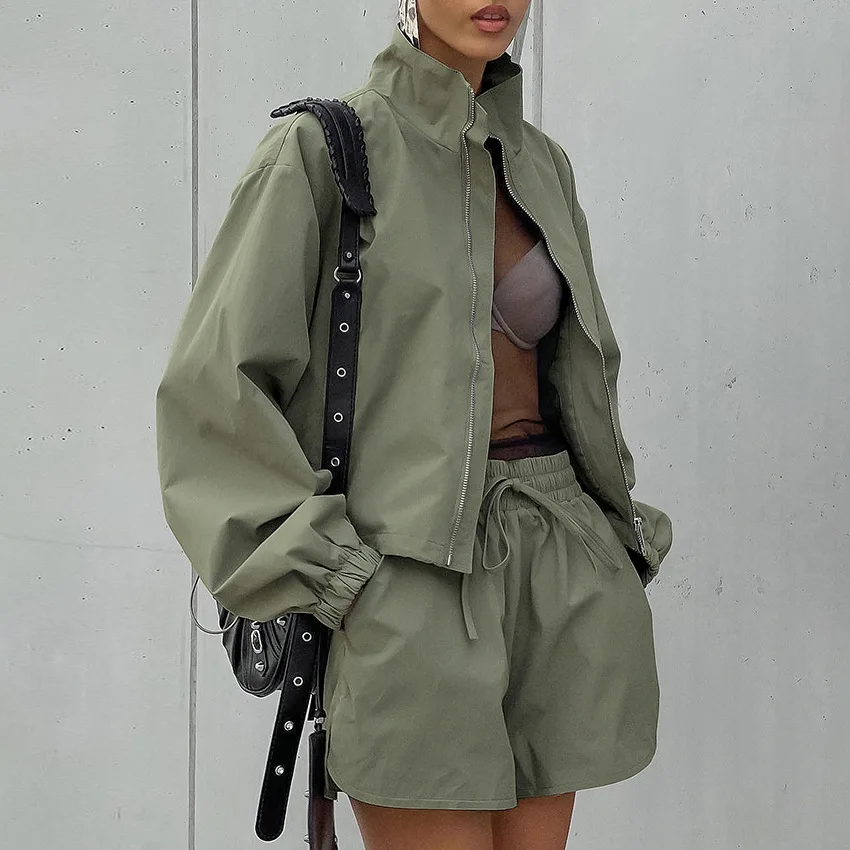 Retro een Cappotto sciolto casual lungo Sve Pantaloni con colletto piccolo Set ort con cintura divisa Materiale PU lunghezza Tee-quarter