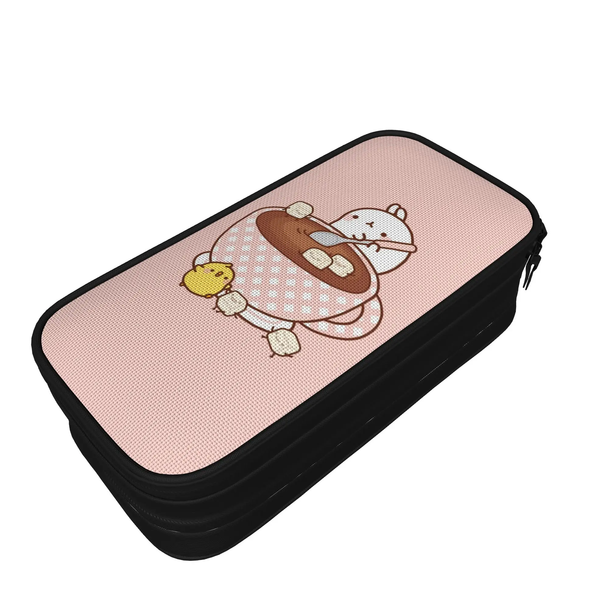 Cartoon M-Molangs Pencil Cases  Pen Box Bag Girls Boys Large Storage Office Gifts Pencilcases