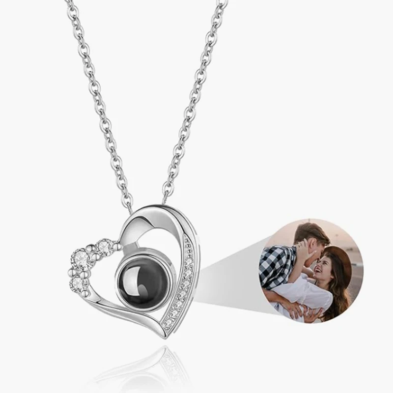 

Personalized Picture Necklace Personalized Projection Necklace with Photo Inside - Custom Photo Pendant - Memorial Gifts S925