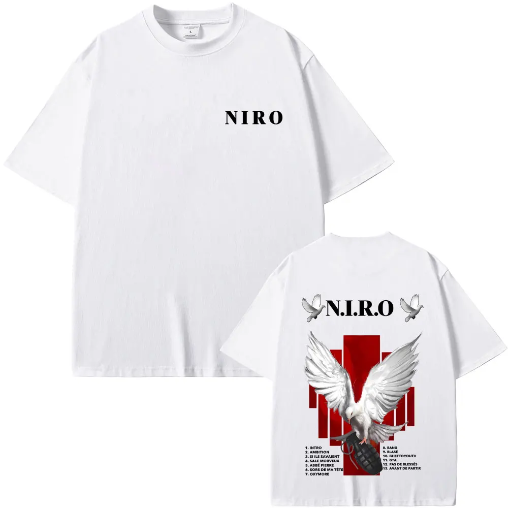 Rapper Niro OX7 Album Graphic Print T-shirt Men Women Fashion Hip Hop Streetwear Unisex Casual Oversized Short Sleeve T Shirts