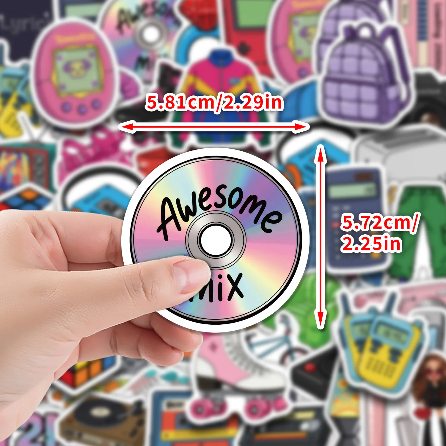 50/100 Pcs Y2K Mix HD Doodle Stickers Waterproof Creative for File Folder Cup Laptop Phone Stationery Box Drawer Decals