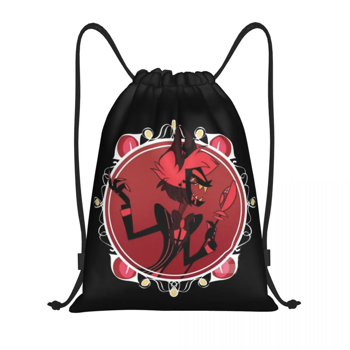 Custom Hazbins TV Show Animation Hotel Drawstring Bag for Shopping Yoga Backpacks Men Women Sports Gym Sackpack