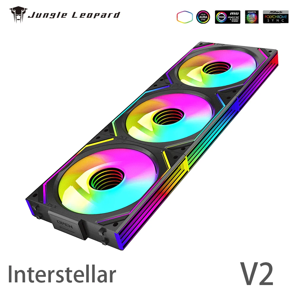 Jungle Leopard Interstellar V2 ARGB 120mm Fan Dual Side Infinity Mirror PWM Daisy Chain Gaming PC