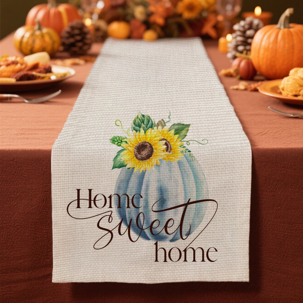 

Pumpkin pattern Table Runner for table decoration & accessories Thanksgiving Day tablecloth autumn decor