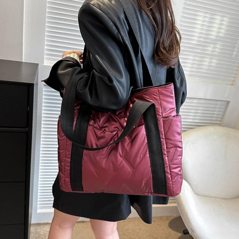 New Fashion Handbags Women Soft Quilted Space Cotton Shoulder Bag Ladies Luxury Crossbody Bags Bolso Mujer Couple Bag Tote Bags image 2