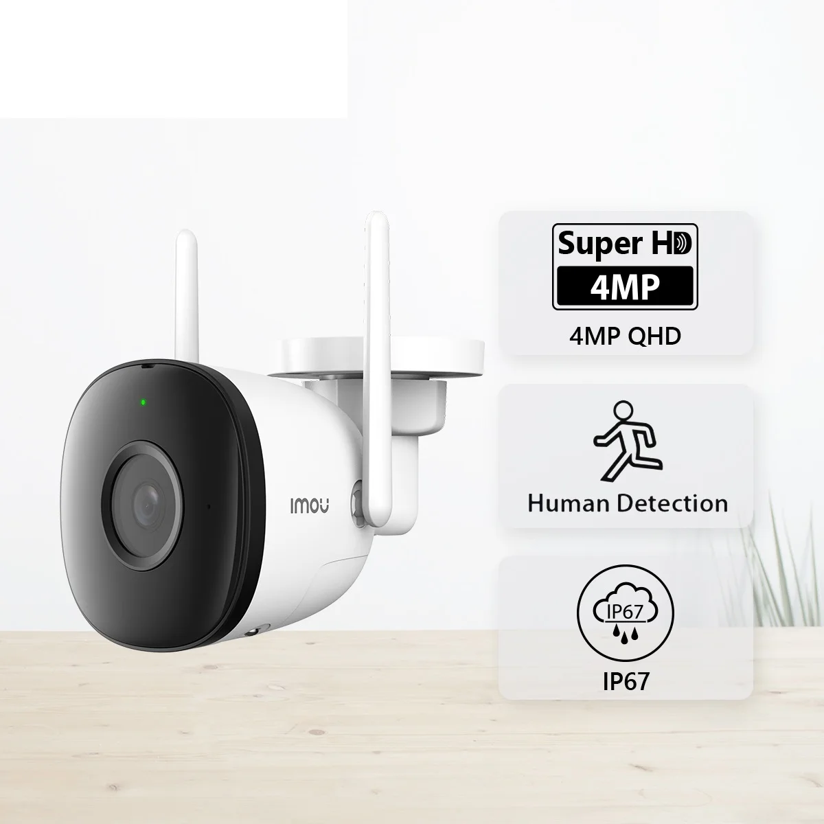 New IP Camera 2C 4MP IPC-F42P WiFi Wireless Built-in Mic Outdoor IP67 Weatherproof Smart Home Security Human Detection