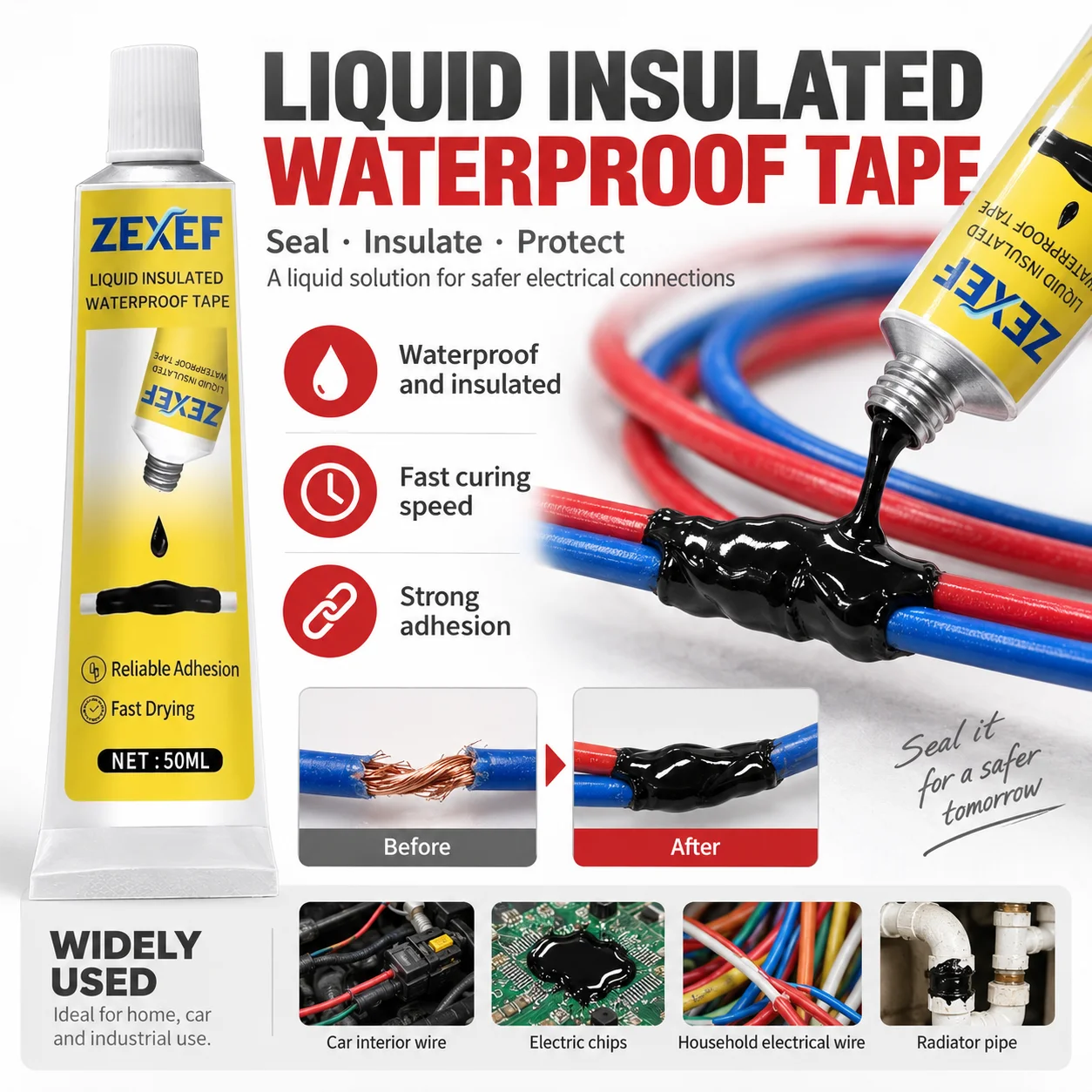 Waterproof Electrical Tape Liquid Epoxy for Casting Gasket Sealant Fix Floor Injection Kit Repair Rubber Wire Insulating a Cable