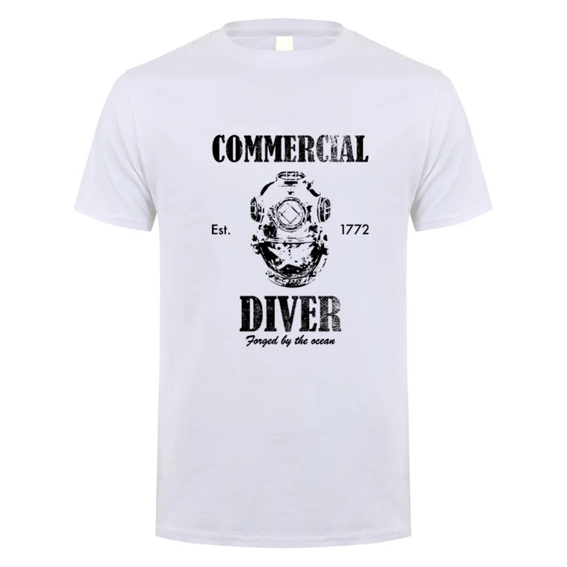 الغواص التجاري تي شيرت الصيف الرجال القطن قصير الأكمام الغوص الغوص تي شيرت مضحك التي شيرت رجل بلايز المحملة DY-215