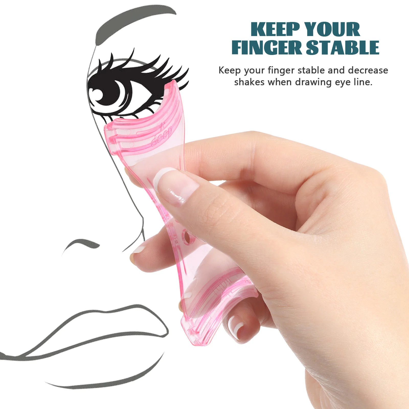 

Pink Eyeliner Stencil For Women 8*3.5Cm Abs Makeup Tool Beginner Friendly Ladies Eye Liner Shaper Template