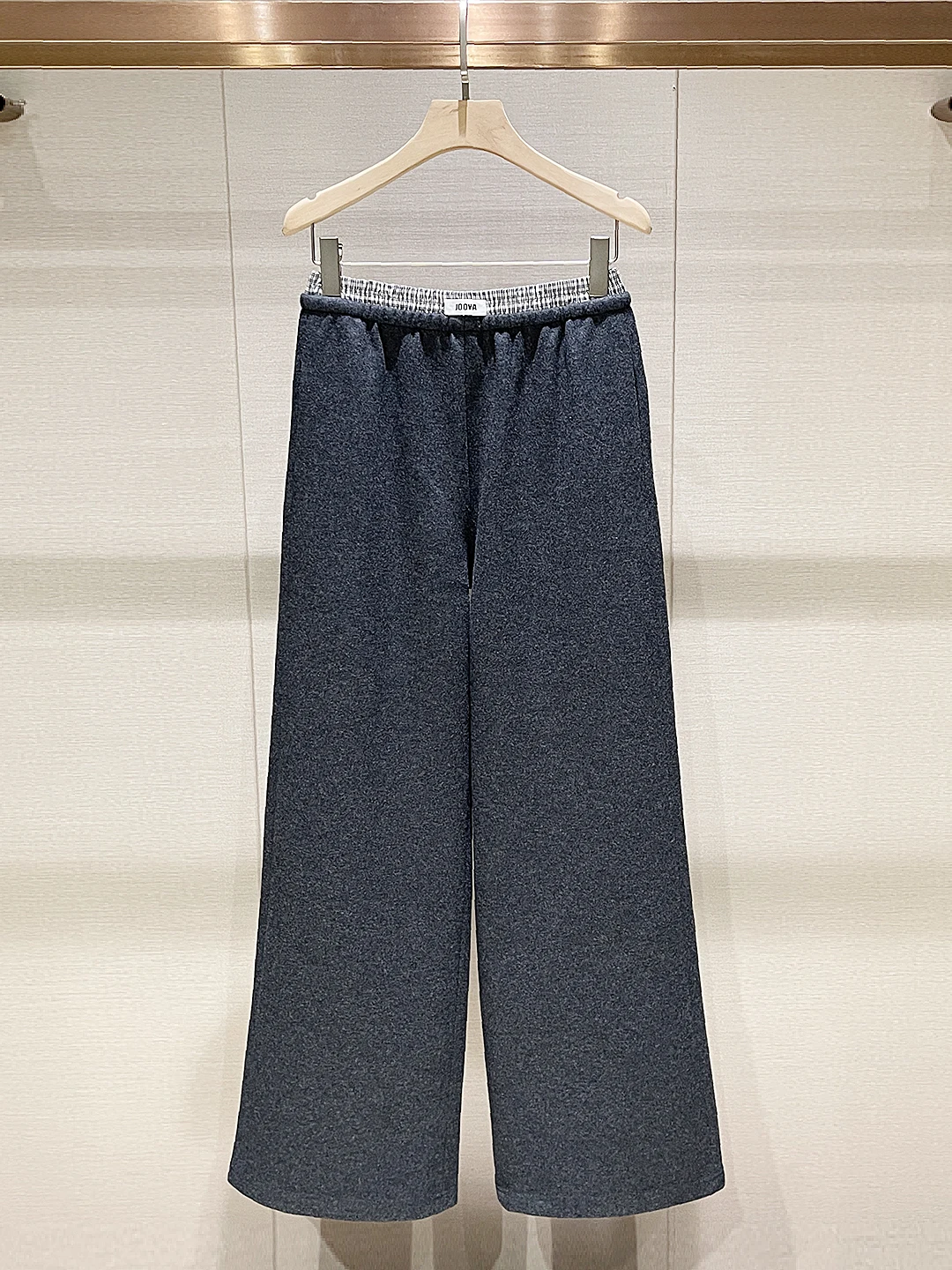 

High Waist Wide Leg ey Tweed Casual Pants for Women Comfortable Breathable Skin-Friendly Straight Cut Trousers