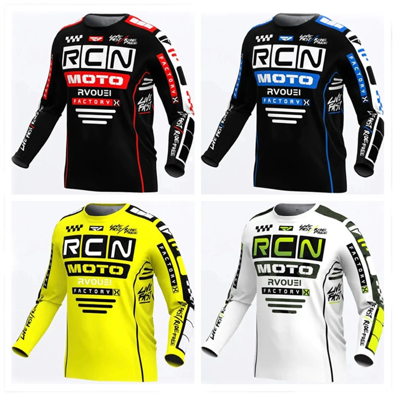 Rcn Rvouei Ropa de Ciclismo Enduro Downhill, Camisetas MTB, Camisetas de Motocross Offroad DH, Ropa Deportiva de Motocross