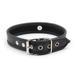 Fetish Dog Slave Punish Neck Cuff Adjustable PU Leather Necklace BDSM Bondage Restraints Sex Collar For Women Men