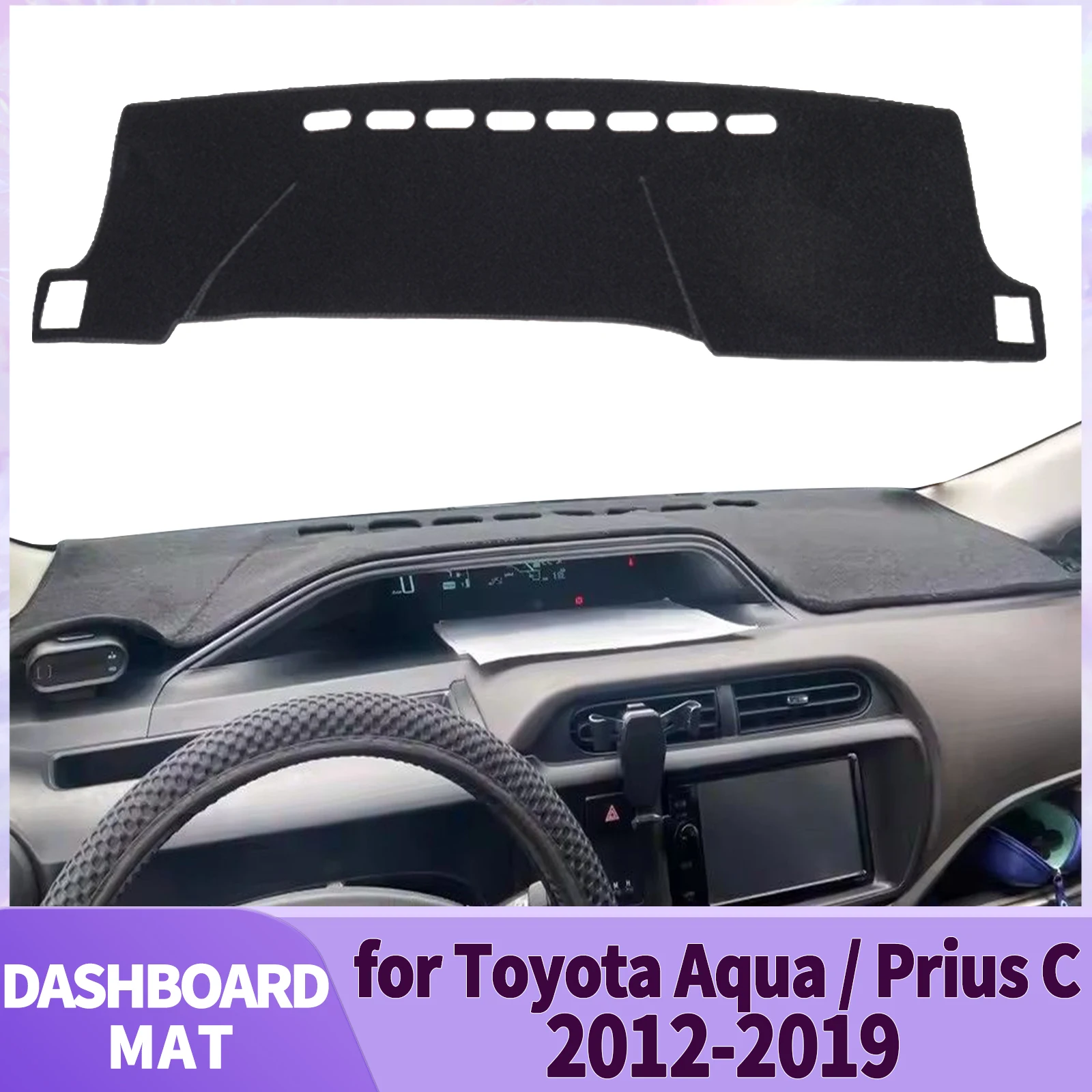 fit for Toyota Aqua Prius C NHP10 2019-2012 Accessories Dashmat Dashboard Cover Pad DashMat Sunshade Protective Carpet Leather
