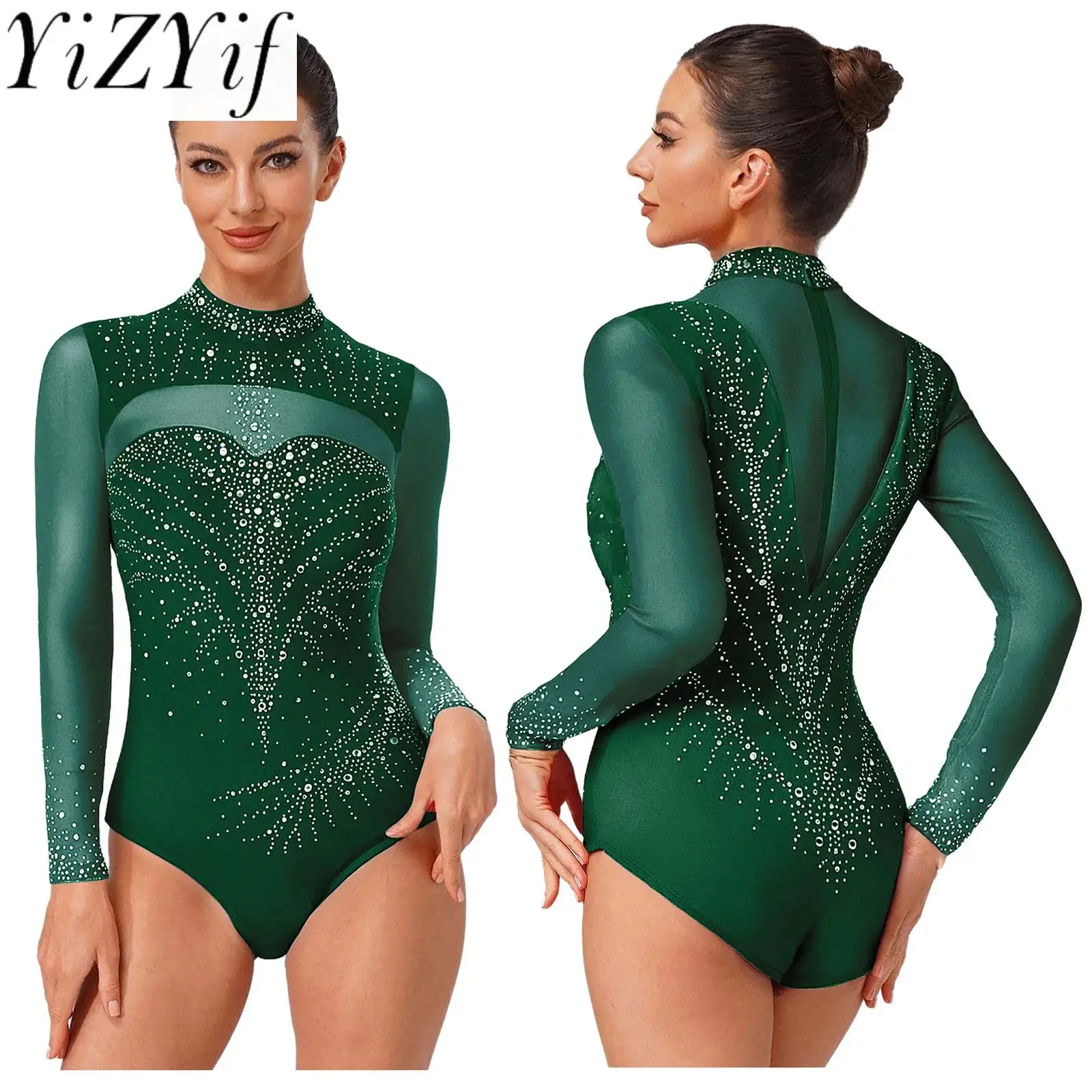 Mulheres pura malha lírica valsa salão de baile ballet dança desempenho roupas para ginástica artística palco competição dança outfits