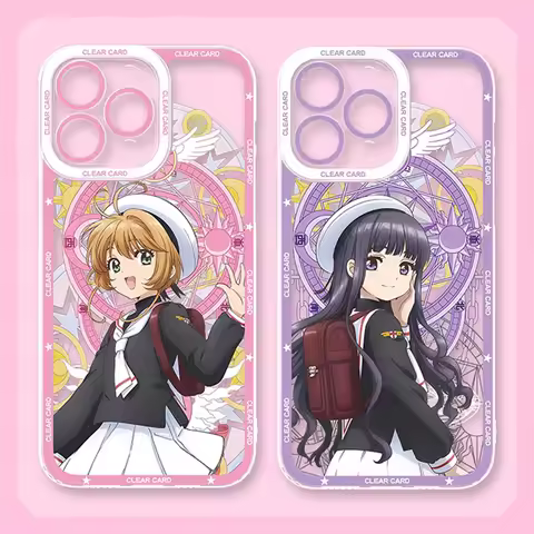 Anime Sakura Girl Soft Silicone Case For Samsung Galaxy S24 S23 S22 Ultra S21 S20 FE Note 20 10 Plus A15 A25 A35 A55 Clear Cover