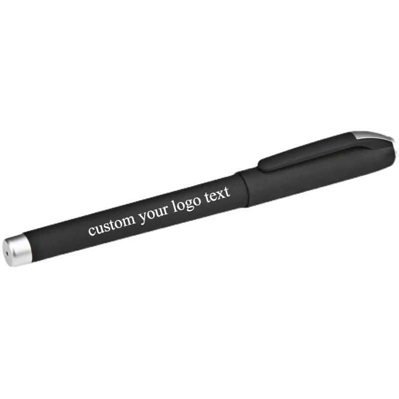 100/200 Pcs Free Customized Logo Signature Pen Gift Advertising Pen Black 0.5mm Gel Pen Frosted Personalized Pens