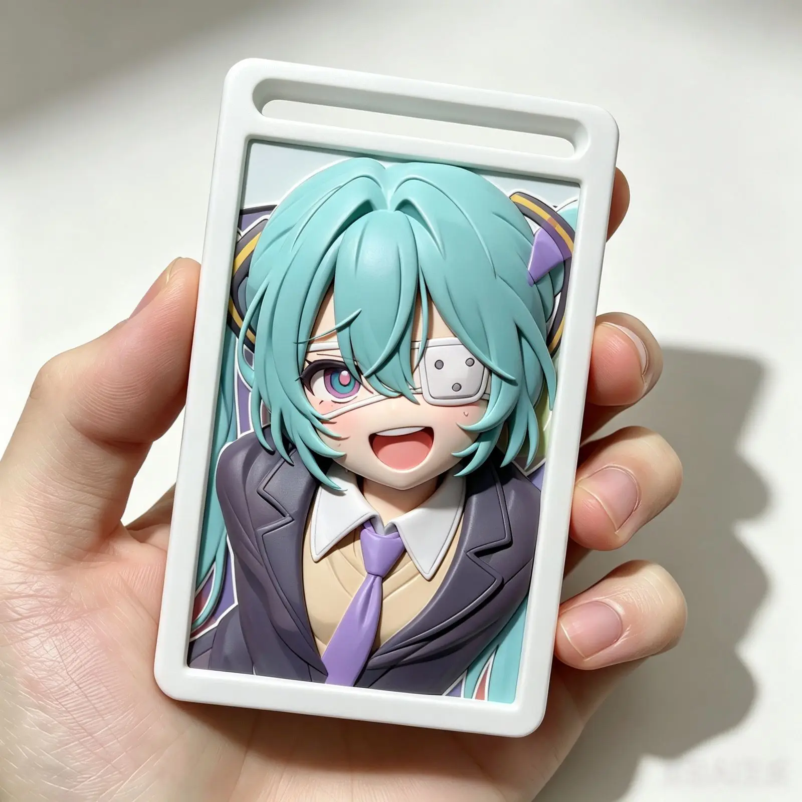 Hatsune Miku 3D-Relief-Kartenhalter Anime-Figur Stereoskopisch Geprägte Buskartenhülle Studenten-Campusausweis Wasserkartenetui