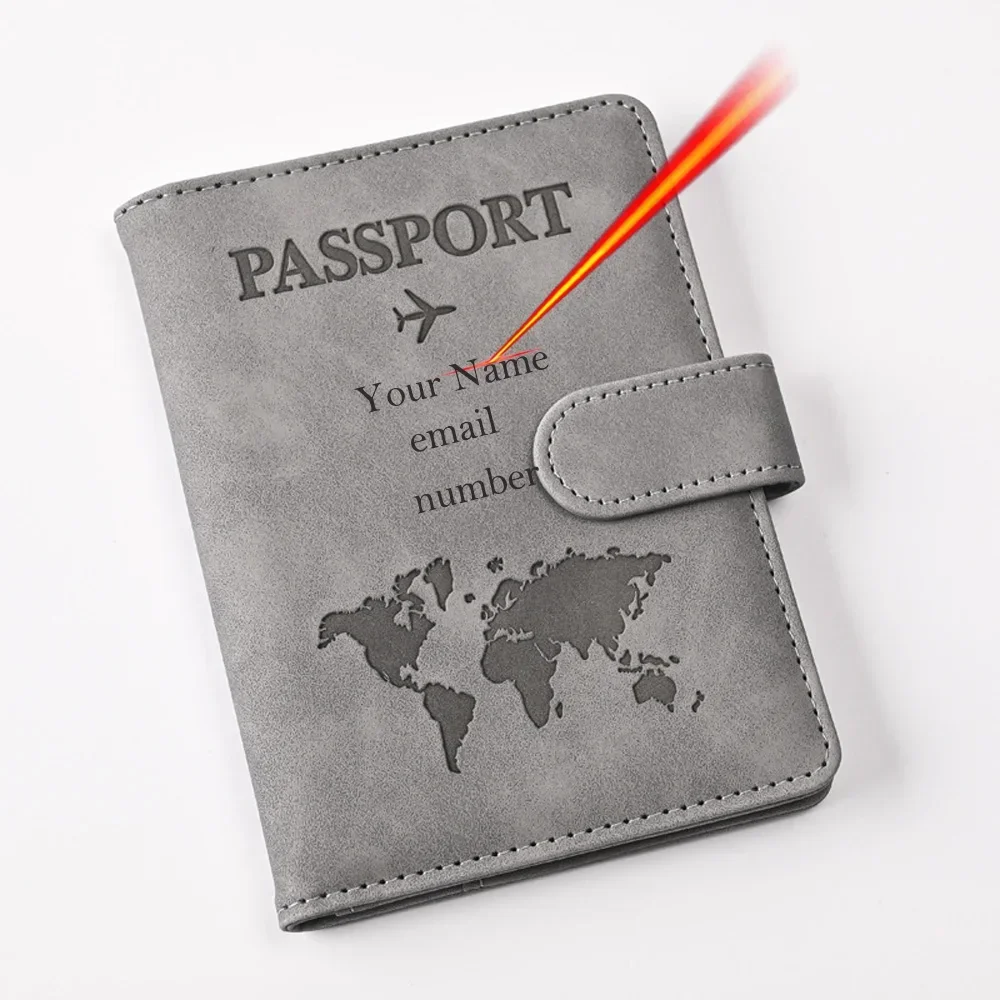 Custom Customized Passport Cover with Name  for Couple ID Bank Card PU Leather Passport Case Travel Accessories