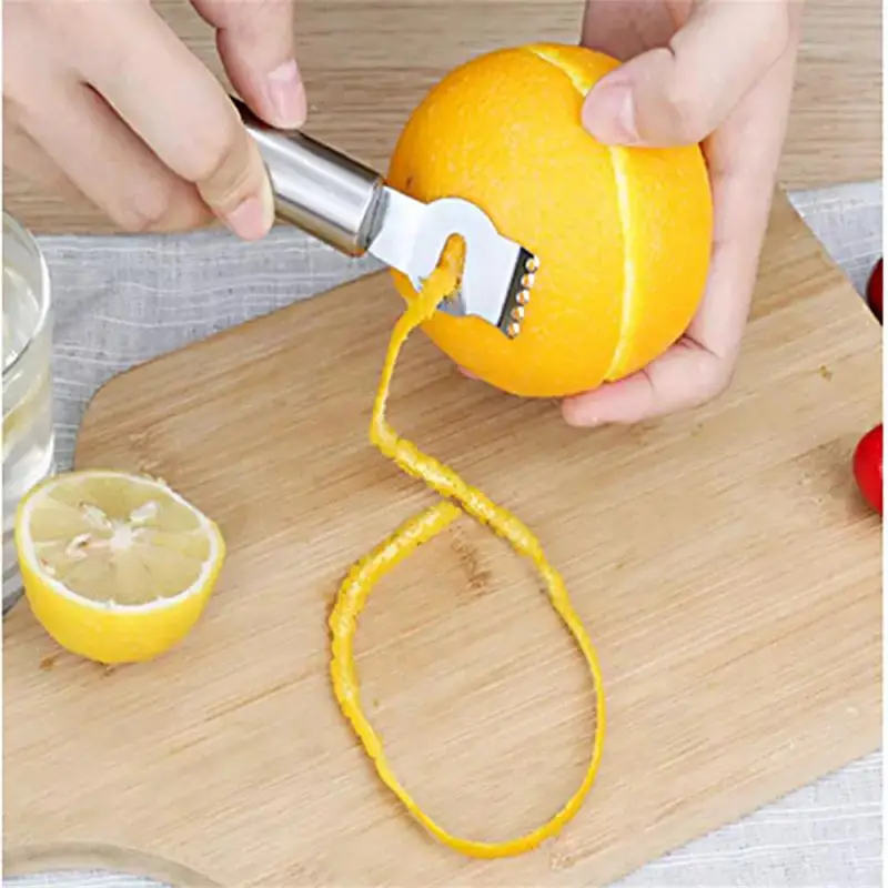 Lemon Peeler Stainless Steel Lemon Zester Grater Lime Orange Citrus Fruit Grater Peeling Knife Kitchen Bar Tools Accessories