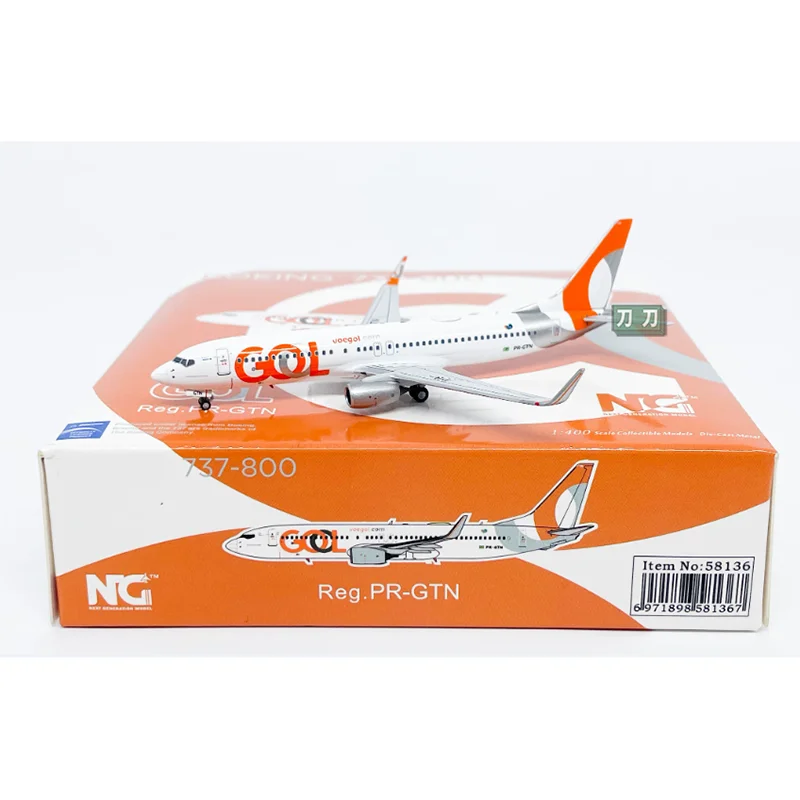 Modelo de Aeronave em Escala 1/400 Gore Airlines B737-800 PR-GTN, Item Decorativo Colecionável em Liga Metálica