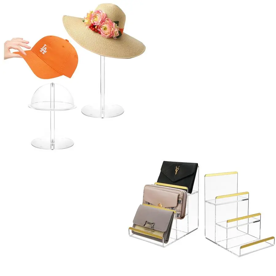 

Подставки для шляп для демонстрации и 2 комплекта 3-уровневых подставок для кошелька